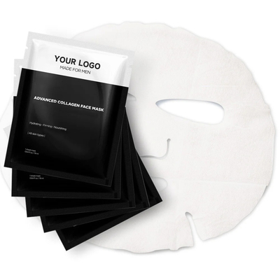 Custom Logo Blatt Gesichtsmaske für Männer Nahrung Oryza Sativa Reis Lee Extrakt 5 Stück Set