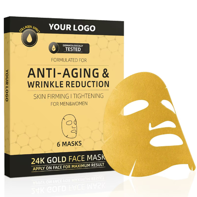 Biologische 24K Gold Gesichtsmaske für Zuhause Beruhigendes Gel Anpassbares Kollagen Kristall Schönheit