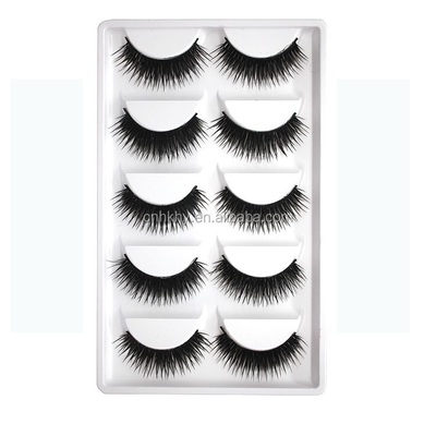 10mm-15mm natürliche lange falsche Wimpern 5 Paare synthetische Farbhaarverlängerungen