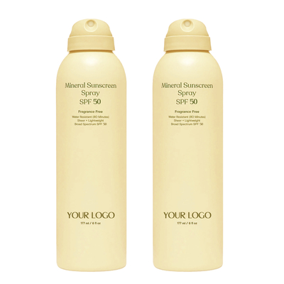 Private Label SPF 50 Sonnencreme Spray Twin Pack Wasserdichtes Sonnencreme Paket von 2