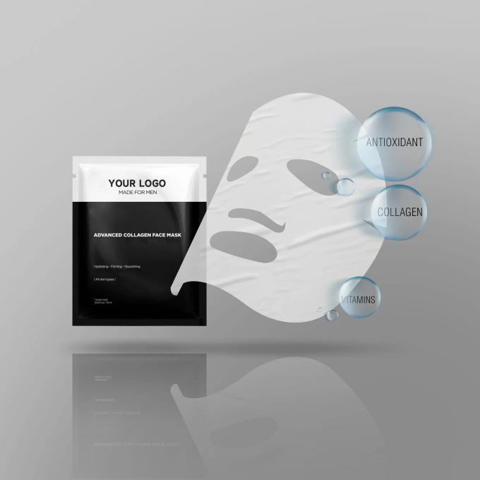 Custom Logo Blatt Gesichtsmaske für Männer Nahrung Oryza Sativa Reis Lee Extrakt 5 Stück Set 1