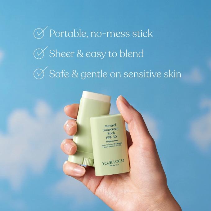 Private Label Mineral Sonnencreme Stick SPF 50 Wasserbeständig Breitspektrum UVA/UVB Schutz 1
