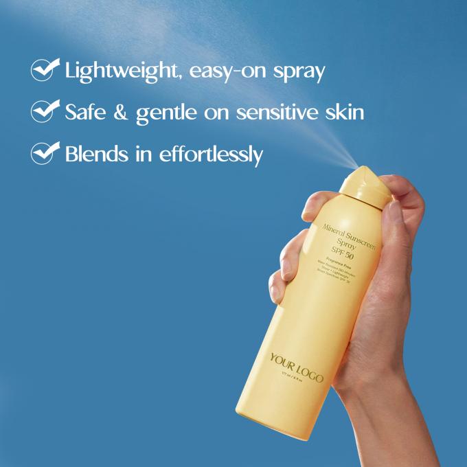 Private Label SPF 50 Sonnencreme Spray Twin Pack Wasserdichtes Sonnencreme Paket von 2 1