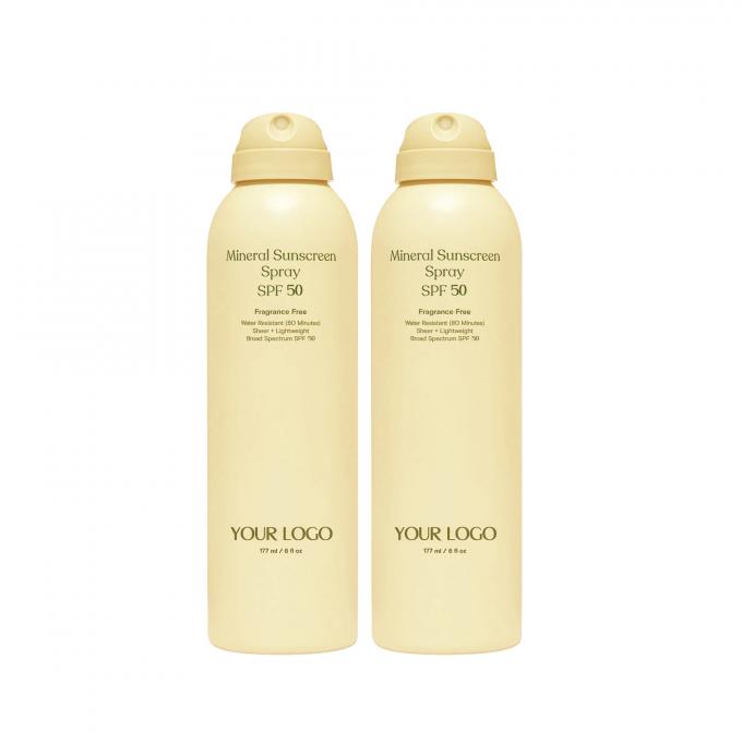 Private Label SPF 50 Sonnencreme Spray Twin Pack Wasserdichtes Sonnencreme Paket von 2 0