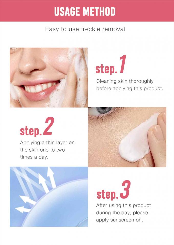 Freckle Removal Face Cream auf Glycerinbasis für OEM/ODM Hautpflegeprodukte Private Label 7