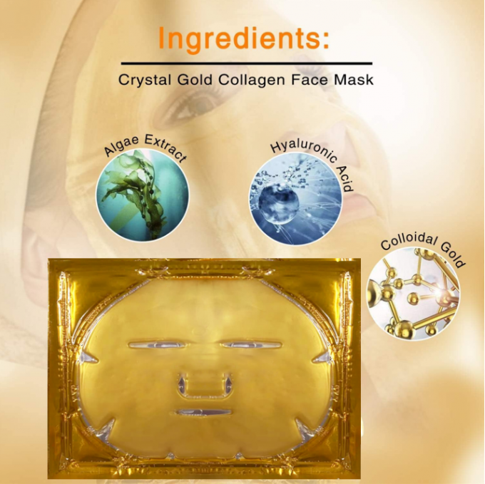 Biologische 24K Gold Gesichtsmaske für Zuhause Beruhigendes Gel Anpassbares Kollagen Kristall Schönheit 5