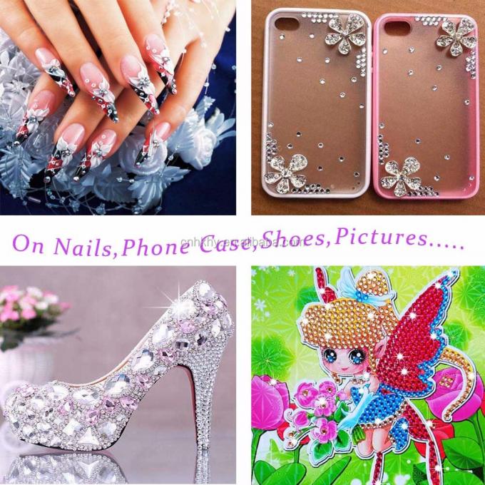 Flachrücken Telefon Dekoration 3D Glitter Steine für Maniküre Werkzeug 45g 5