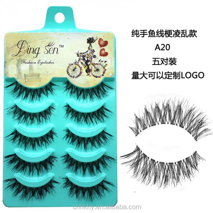 Falsche Wimpern Typ Andere Falsche Wimpern Erweiterungen Sets A20 Rein handgefertigt Naturschwarz 1