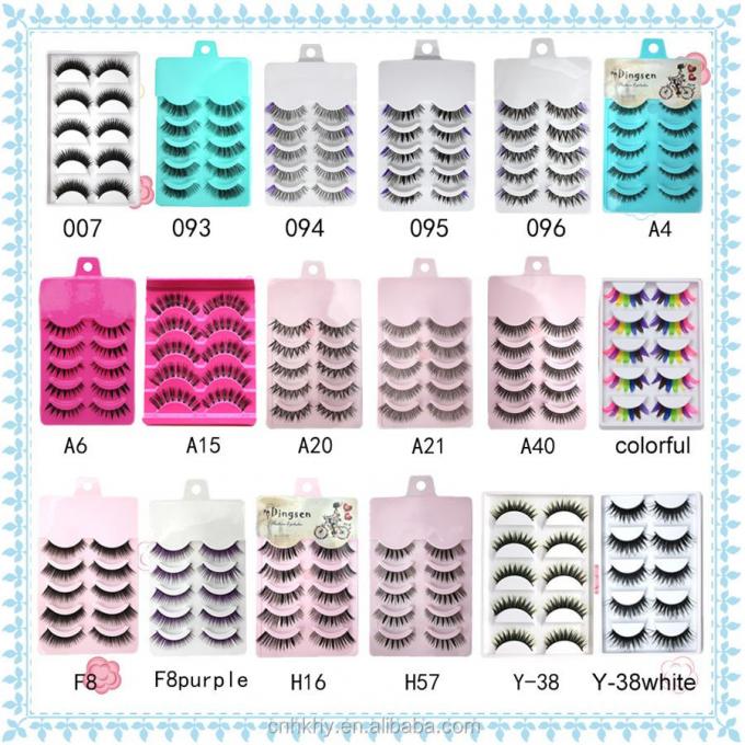 Falsche Wimpern Typ Andere Falsche Wimpern Erweiterungen Sets A20 Rein handgefertigt Naturschwarz 2