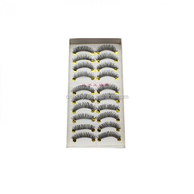 Taiwan Faser Falsche Wimpern Klebstoff für große Augen M14 Naturschwarz QBEKA 10 Paare Frauen 1