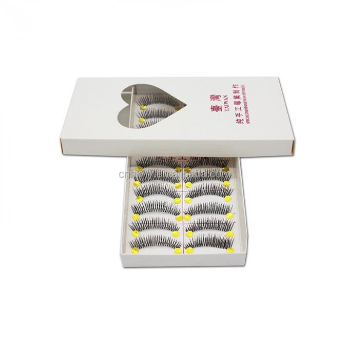 Taiwan Faser Falsche Wimpern Klebstoff für große Augen M14 Naturschwarz QBEKA 10 Paare Frauen 4